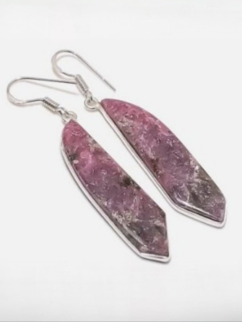 Rhodonite Gemstone Jewelry 925 Sterling Silver Handmade Drop Dangle Earrings